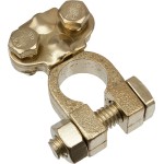 Universal Battery Terminal Connector, Brass-metal, Heavy-Duty with Mounting Hardware