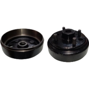 Golf Cart Brake Drum Replacement Universal Heavy-Duty Rear Brake Drum with 4-Lug Bolt Pattern & 24-Tooth Spline Hub