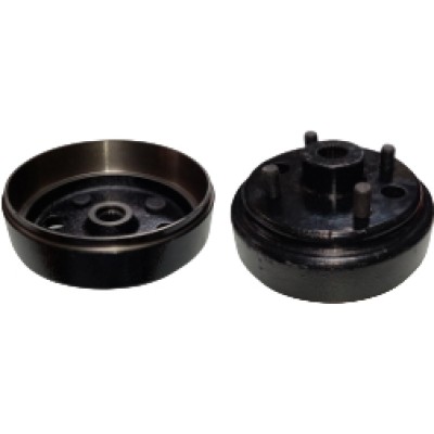 Golf Cart Brake Drum Replacement Universal Heavy-Duty Rear Brake Drum with 4-Lug Bolt Pattern & 24-Tooth Spline Hub