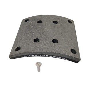 BRAKE LINING 1ST OVERSIZE 19487 W/RIVET 8x22x15(64 PCS)