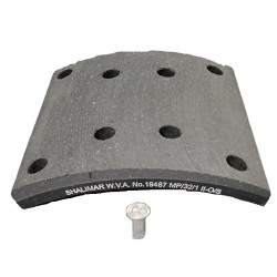 BRAKE LINING 2ND OVERSIZE 19487 W/RIVET 8x22X15 (64 PCS)