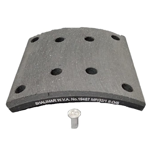 BRAKE LINING 2ND OVERSIZE 19487 W/RIVET 8x22X15 (64 PCS) BRAKE LINING 2ND OVERSIZE 19487 W/RIVET 8x22X15 (64 PCS)