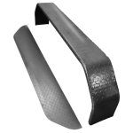 9" x 72" x 16" Tandem Axle Teardrop Trailer Fender Trailer Fender | 14-Gauge Steel Diamond Plate with Back Kit