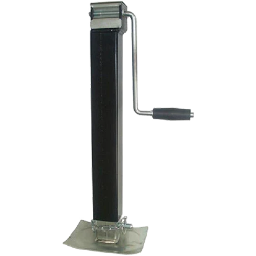 7K Square Tube Trailer Jack 15" Travel | Side Wind | Drop Leg | No Mount