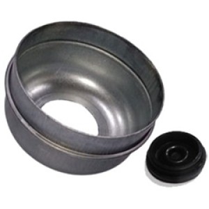 6K Trailer Axle Drive-In Grease Cap with Rubber Plug Trailer Grease Cap | 2.44" ID, Zinc Plated