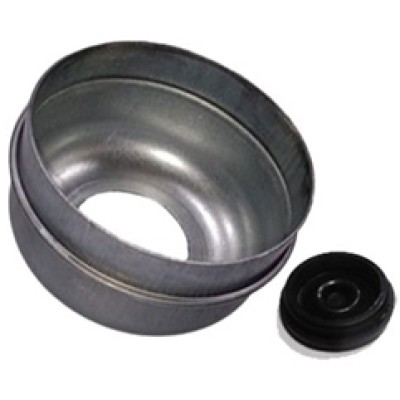 6K Trailer Axle Drive-In Grease Cap with Rubber Plug Trailer Grease Cap | 2.44" ID, Zinc Plated