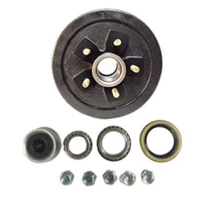 3.5K Pre-Greased Hub & Drum Assembly | 5 on 4.5 Bolt Pattern | Fits Trailer Axle Beam