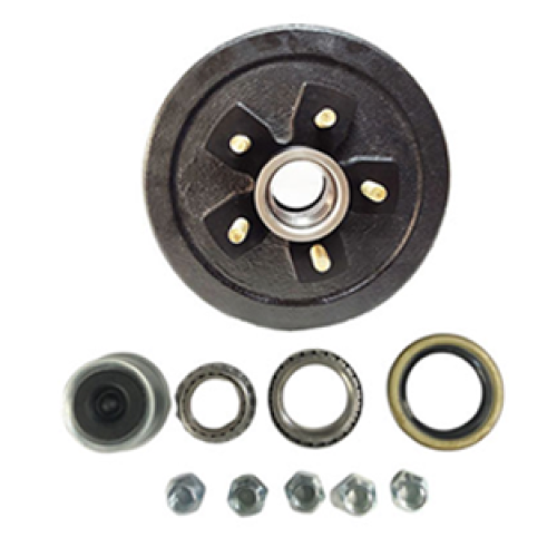 3.5K Pre-Greased Hub & Drum Assembly | 5 on 4.5 Bolt Pattern | Fits Trailer Axle Beam