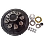 7K Trailer Axle Hub & Drum Trailer Hub and Drum Assembly 8 Lug, 1/2" Stud | Pre-Greased