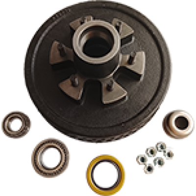 6K Pre-Greased Hub & Drum Assembly Trailer Hub and Drum Assembly | 6 Lug, 6×5.5 Bolt Pattern | Complete Kit