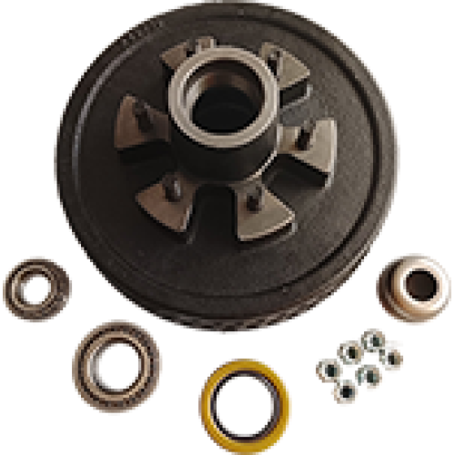 6K Pre-Greased Hub & Drum Assembly Trailer Hub and Drum Assembly | 6 Lug, 6×5.5 Bolt Pattern | Complete Kit
