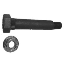 7/16"-20 Trailer Shackle Shoulder Bolt | Step-Down, Blackened with Flanged Lock Nut