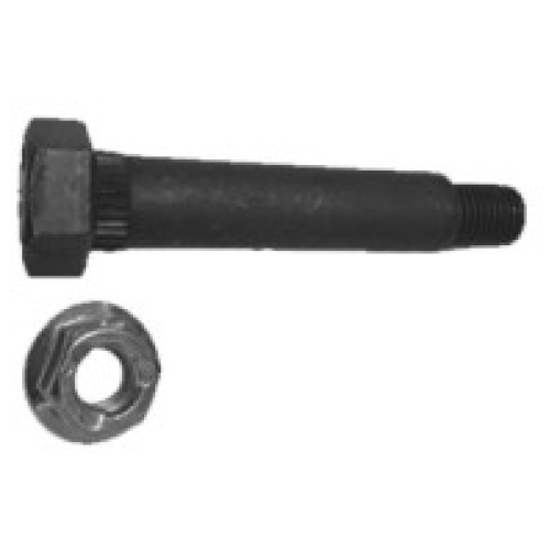 7/16"-20 Trailer Shackle Shoulder Bolt | Step-Down, Blackened with Flanged Lock Nut