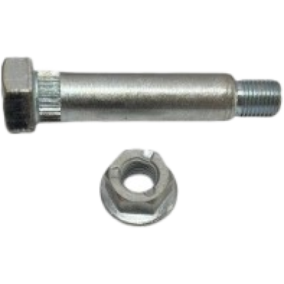 7/16"-20 Trailer Shackle Shoulder Bolt | Step-Down, Zinc Plated with Flanged Lock Nut