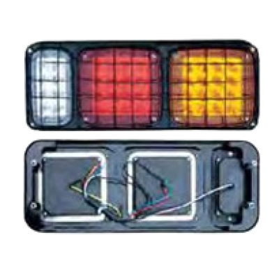 LED TAIL LAMP with Iron Wire Mesh Guard for Truck & Trailer | Heavy Duty Rear Brake, Indicator & Reverse Lamp