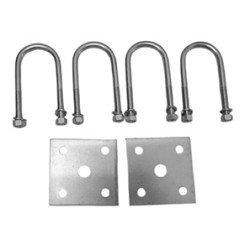 3/8" U-Bolt Kit Trailer Axle U-Bolt Kit for 1-3/4" Tube | 2K Axles, Zinc Plated